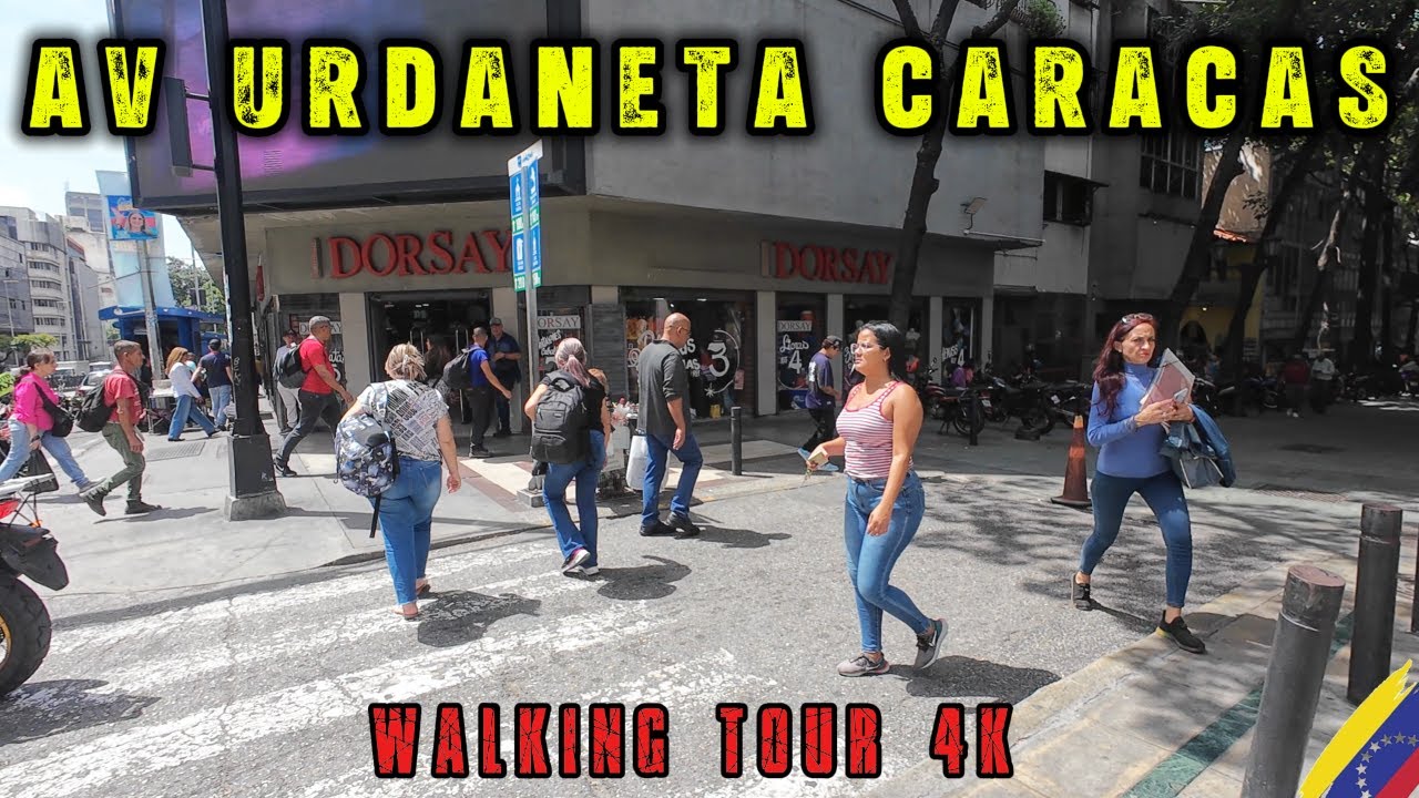 ASI esta HOY LA AVENIDA URDANETA CARACAS VENEZUELA WALKING TOUR 4K