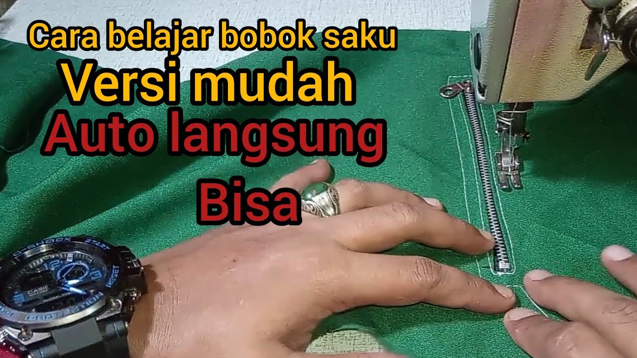 Cara Menjahit Saku Bobok Dengan Resleting Bagi Pemula #menjahit #sewingtutorial