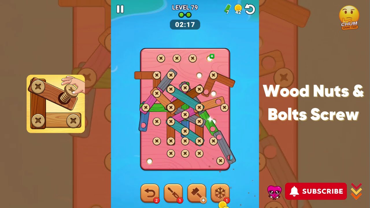 Wood Nuts & Bolts, Screw - Level 79 - Gameplay walkthrough