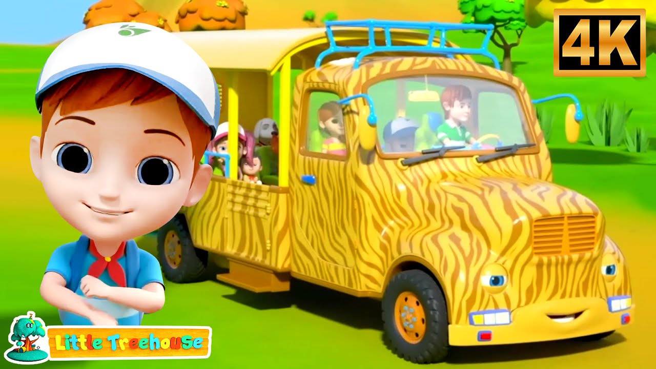 Wheels on the Bus Jungle Safari | Animal Adventure Nursery Rhymes for Kids