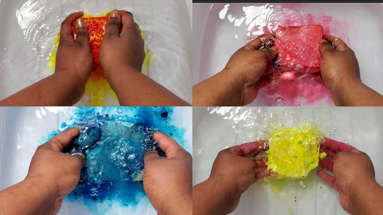 DYED UNDERWATER GYM CHALK CRUMBLES + REFORMS -ASMR