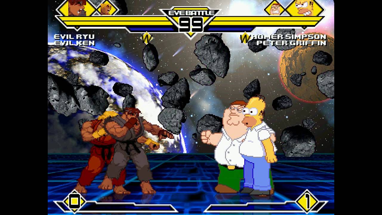 BTW MUGEN All-Stars #229 - Evil Ryu and Evil Ken vs. Homer Simpson and Peter Griffin