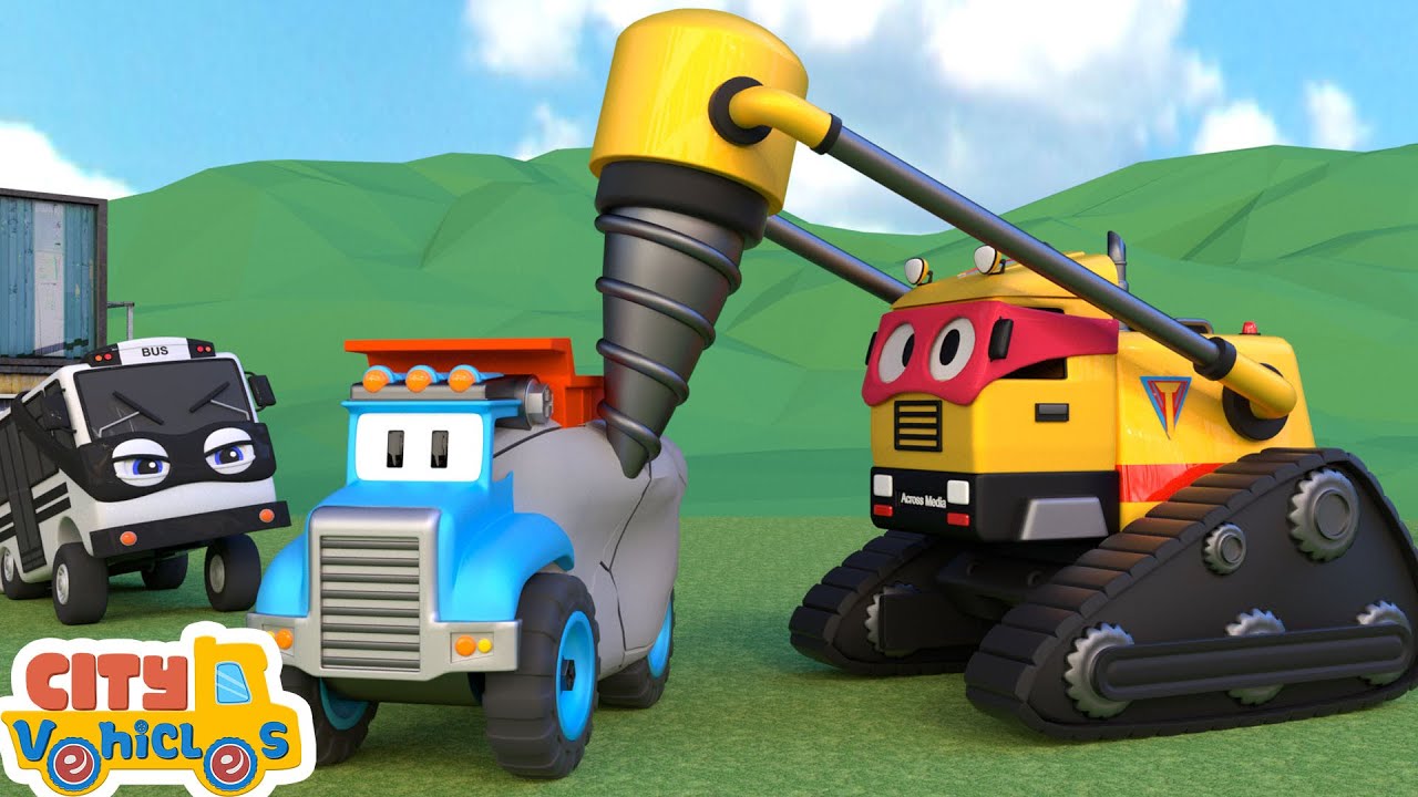 Super excavator build Water system for Farm-dump truck and bulldozer for kids.