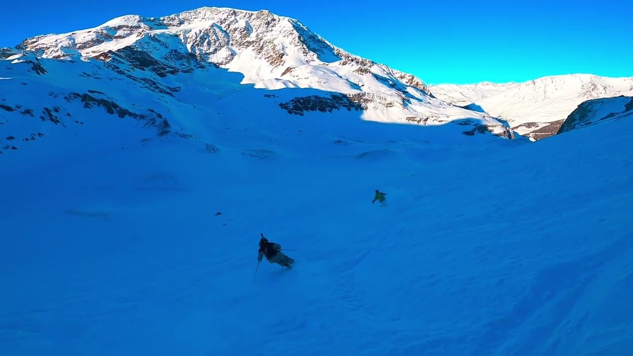8 Janvier 2025 Run 3 Face de Rolland Vallon de la sache Tignes avec Justin, Brice et Christou