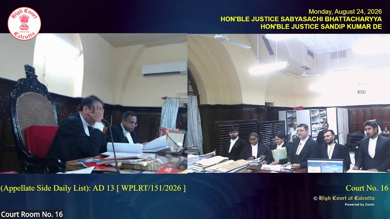 24 August 2026 | Court No. 16 | Live Streaming of the Court proceedings.