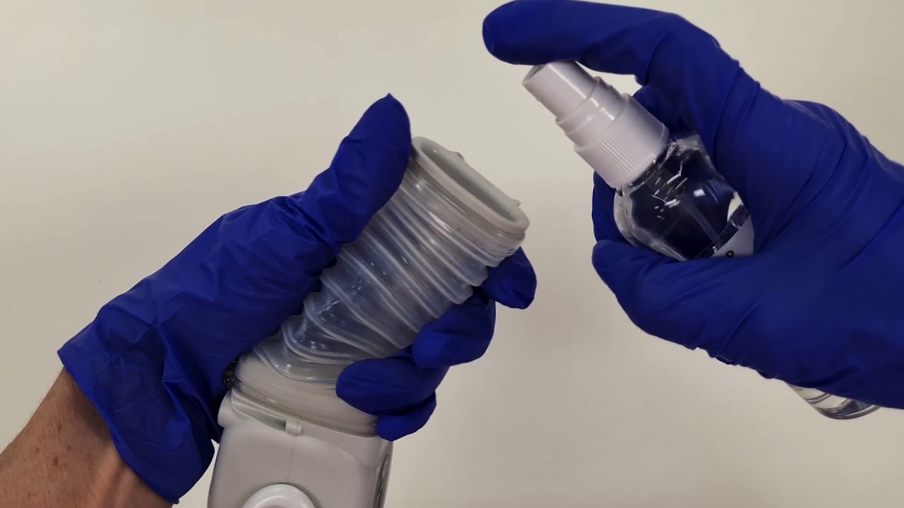 CleanSpace Halo Bellow Cleaning with alcohol spray