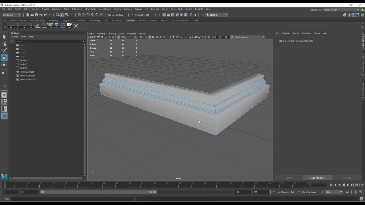 Make a moulding profile with MAYA (NURBS)