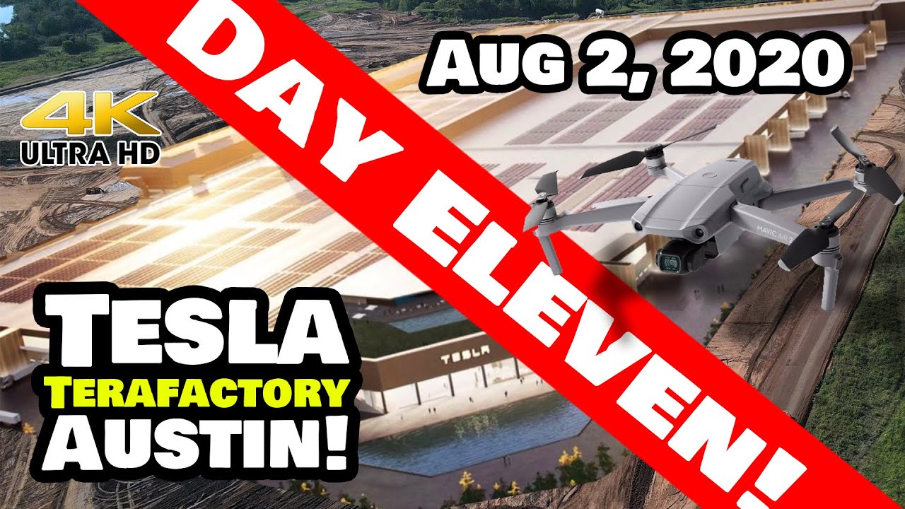 Tesla Gigafactory Austin 4K 8/2/20 - Tesla Terafactory Austin TX - Water Reclamation Process