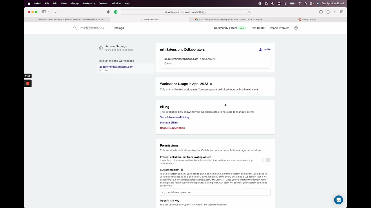 Shorten URLs in Bulk on Airtable