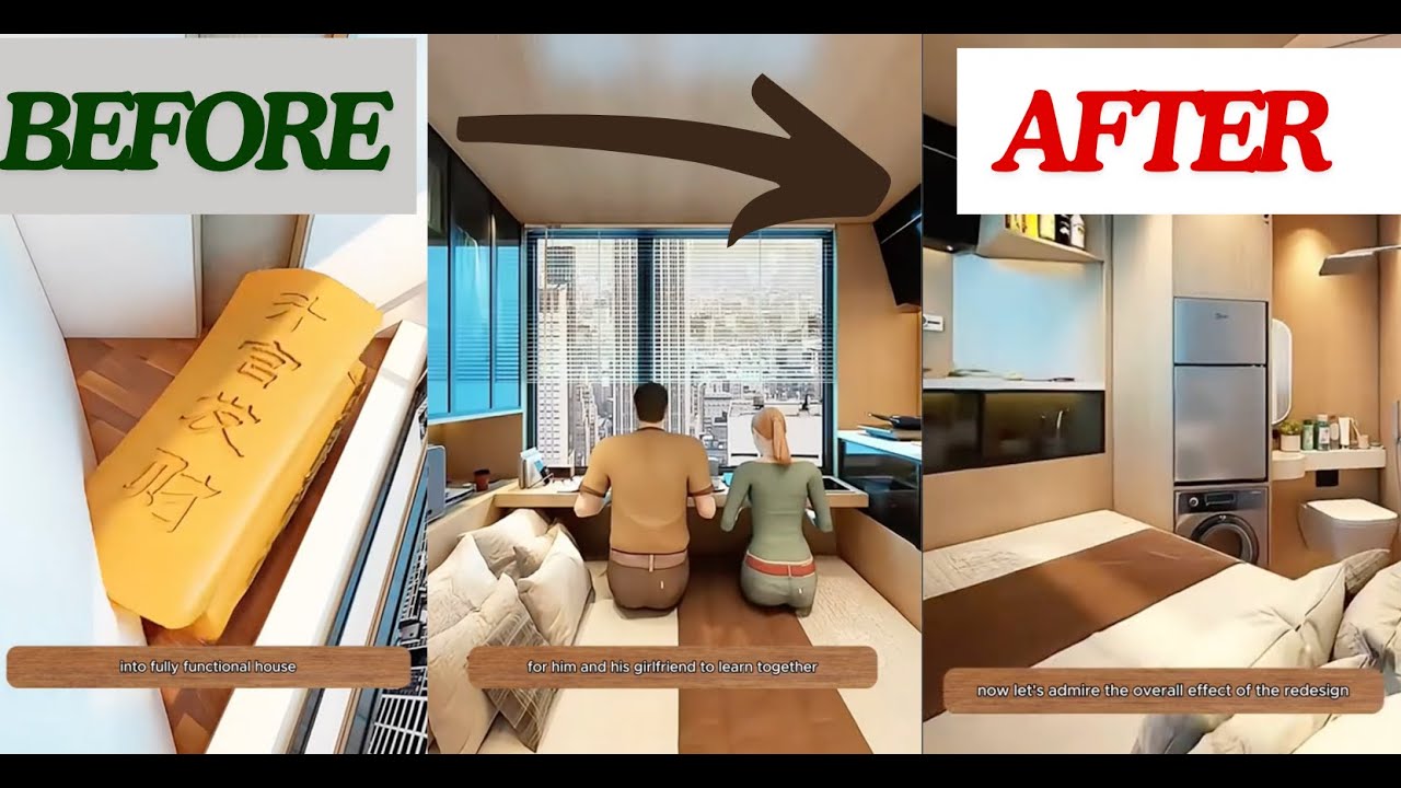 How to turn a triangular coffin room into a FULLY functional house!!!