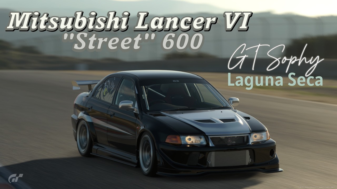 Gran Turismo 7 Mitsubishi Lancer Evolution VI T.M. SCP 1999 GT Sophy Laguna Seca 