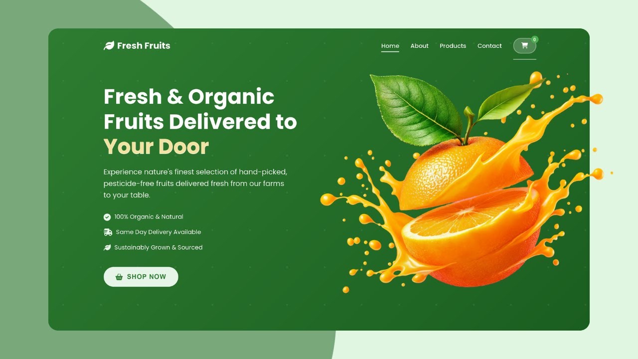 Fresh Fruits E-Commerce Website 🍎 | HTML CSS JavaScript Project Review & Showcase