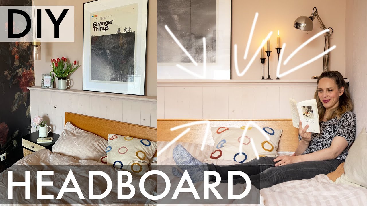 DIY (FAKE) HEADBOARD | gemütlicher Holzvorsprung für Deko, halbe Wandvertäfelung | Jelena Weber