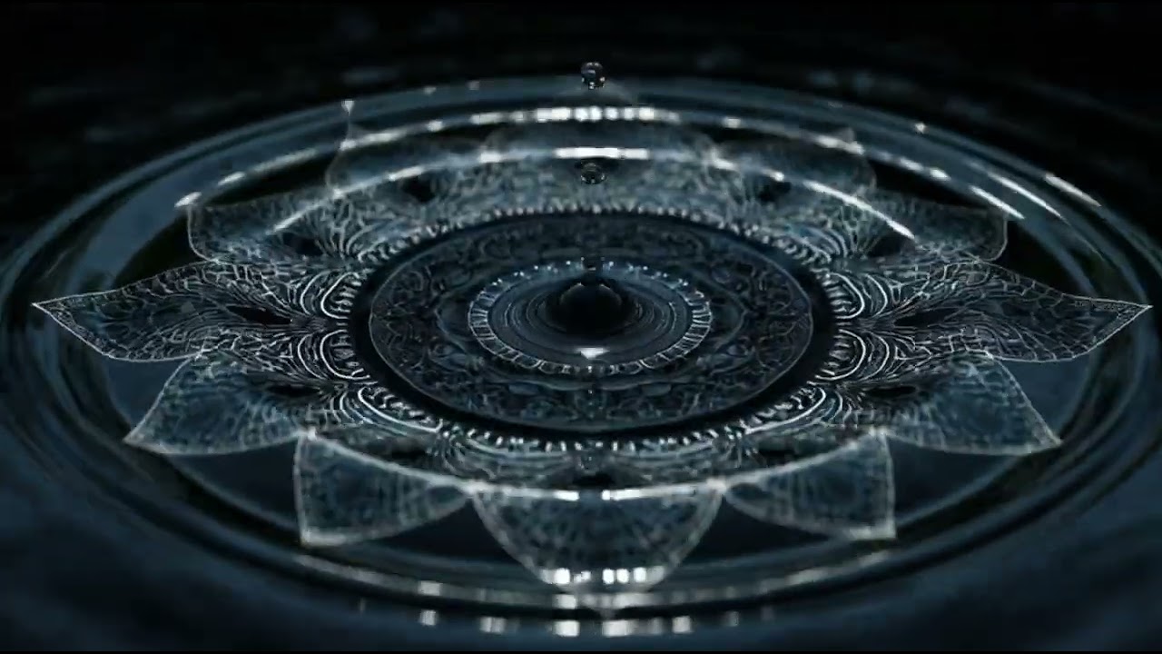 Mandala Ripples in Black Water 🌑 1 Hour Meditative Brown & Pink Noise