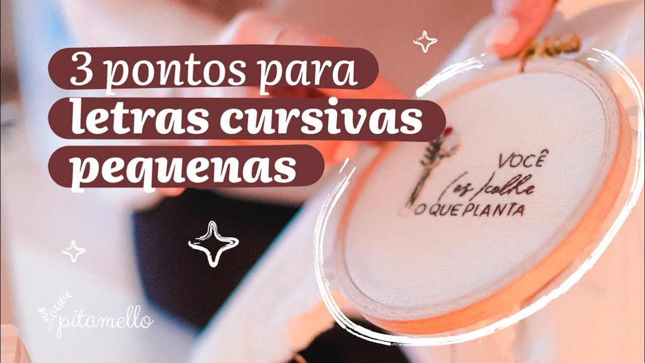 3 pontos que mais uso para bordar letra cursiva pequena