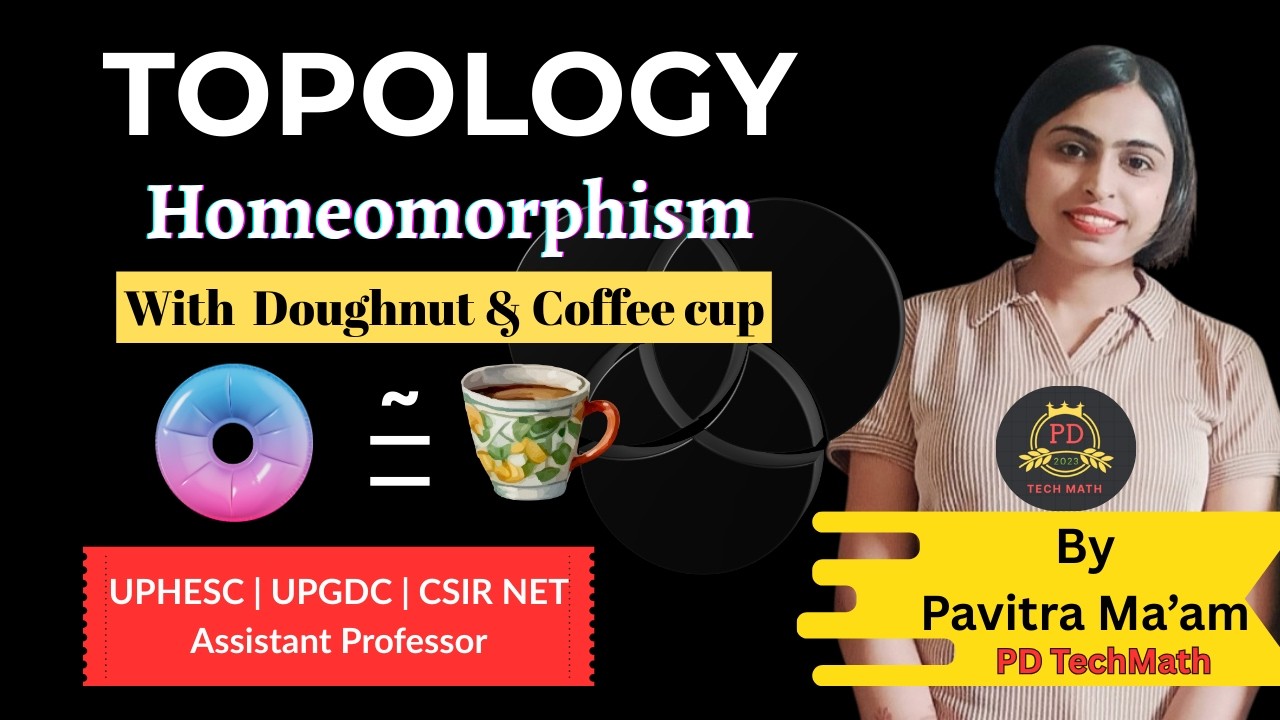Homeomorphism in topology with Example | Homeomorphism between Doughnut and coffee cup #pdtechmath