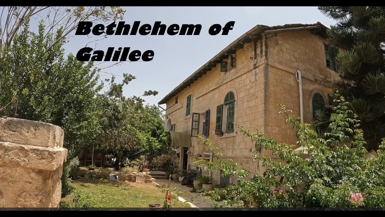 Israeli countryside. The beautiful Bethlehem of Galilee village. Impressive old stone houses