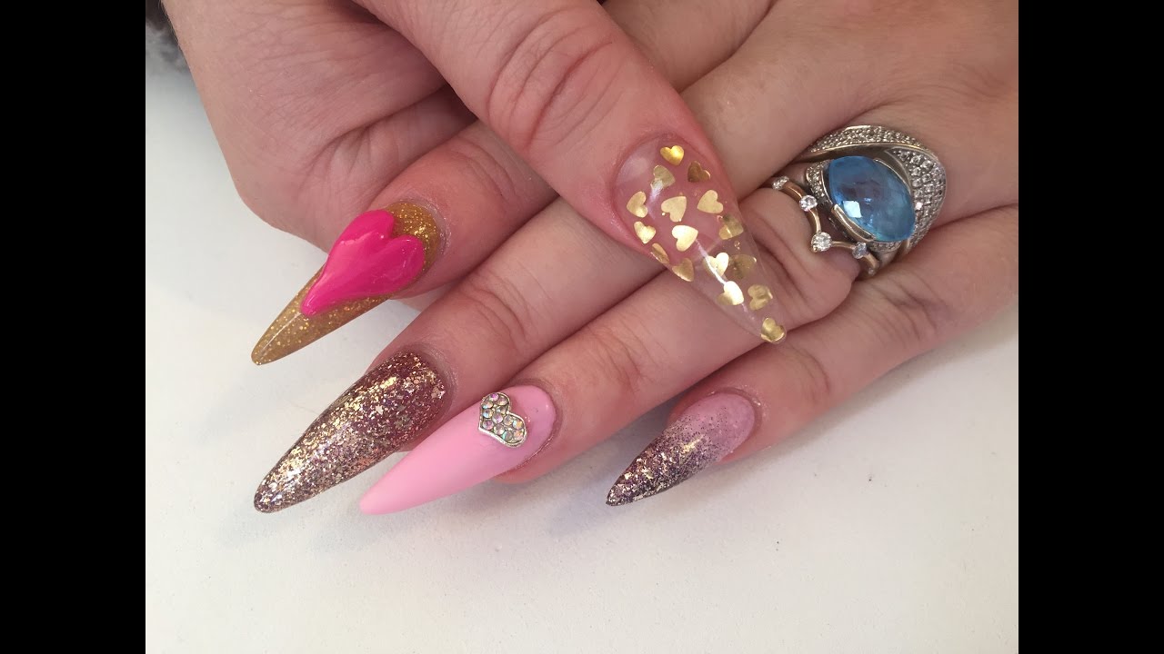 Acrylic nails sculpted 10 year anniversary nails using missubeautynetwork.com products