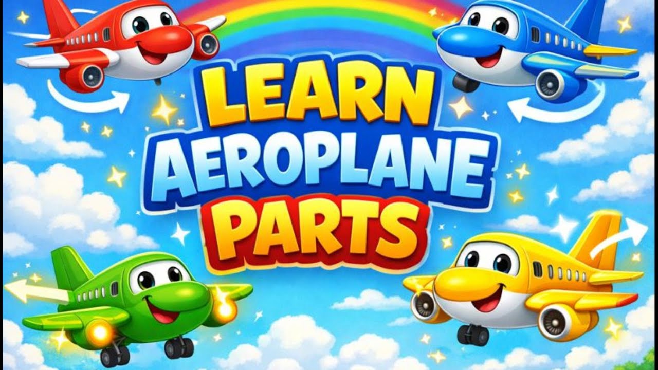 Learn Aeroplane Parts | Aeroplane Parts Song for Kids ✈️🎵