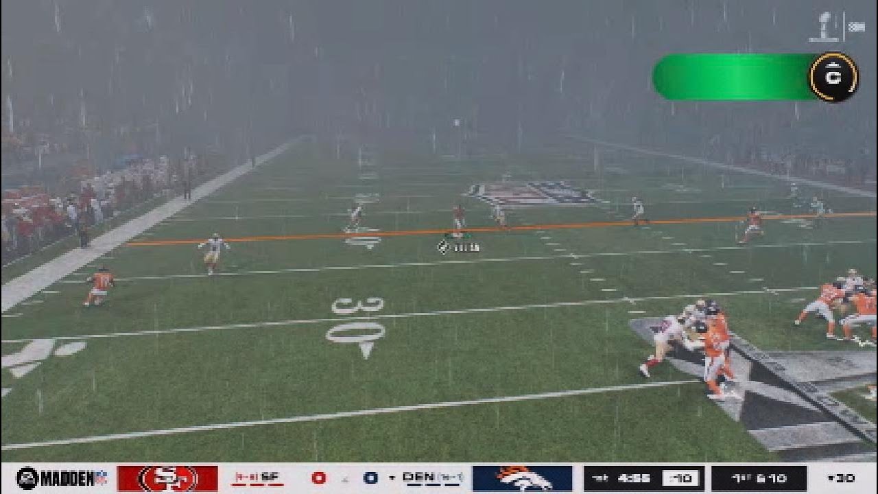 Madden 26 Wr on the Broncos against the 49ers in the  super bowl