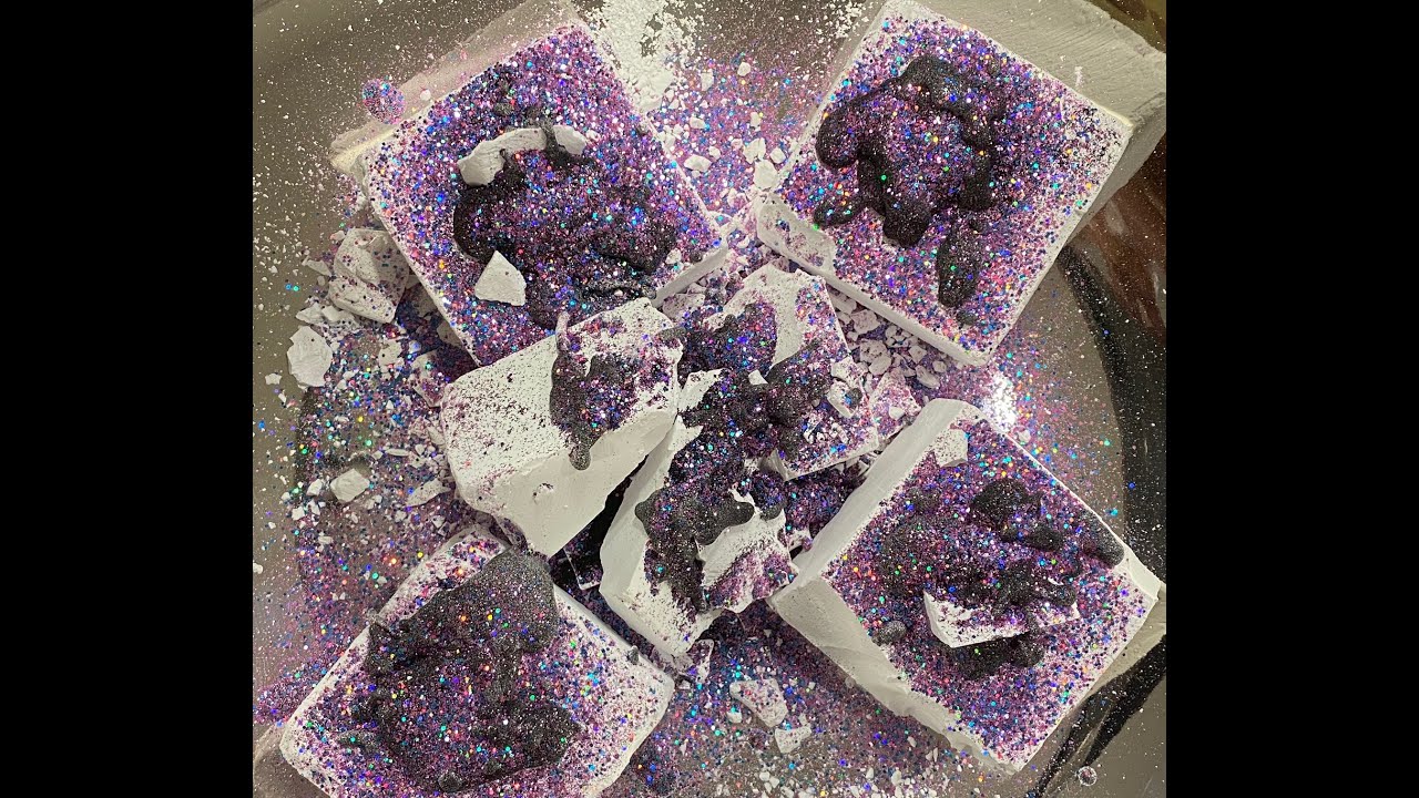 Fresh Gym Chalk Blocks with Black Glitter 🖤🤍💜  #asmr #asmrsleep