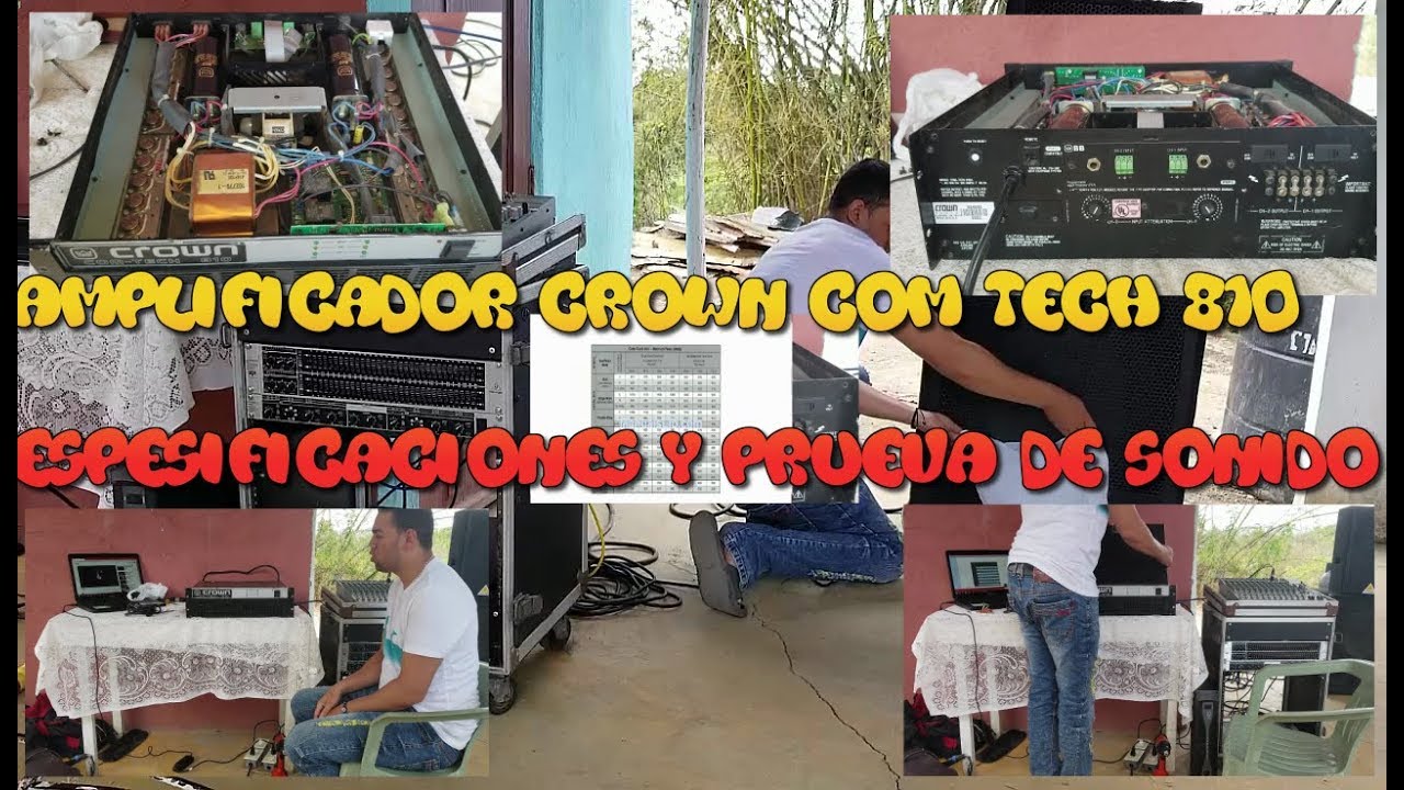 Amplificador Crown Com Tech 810 Espesificaciones Y Prueva de sonido #amplificadorCownComTech810