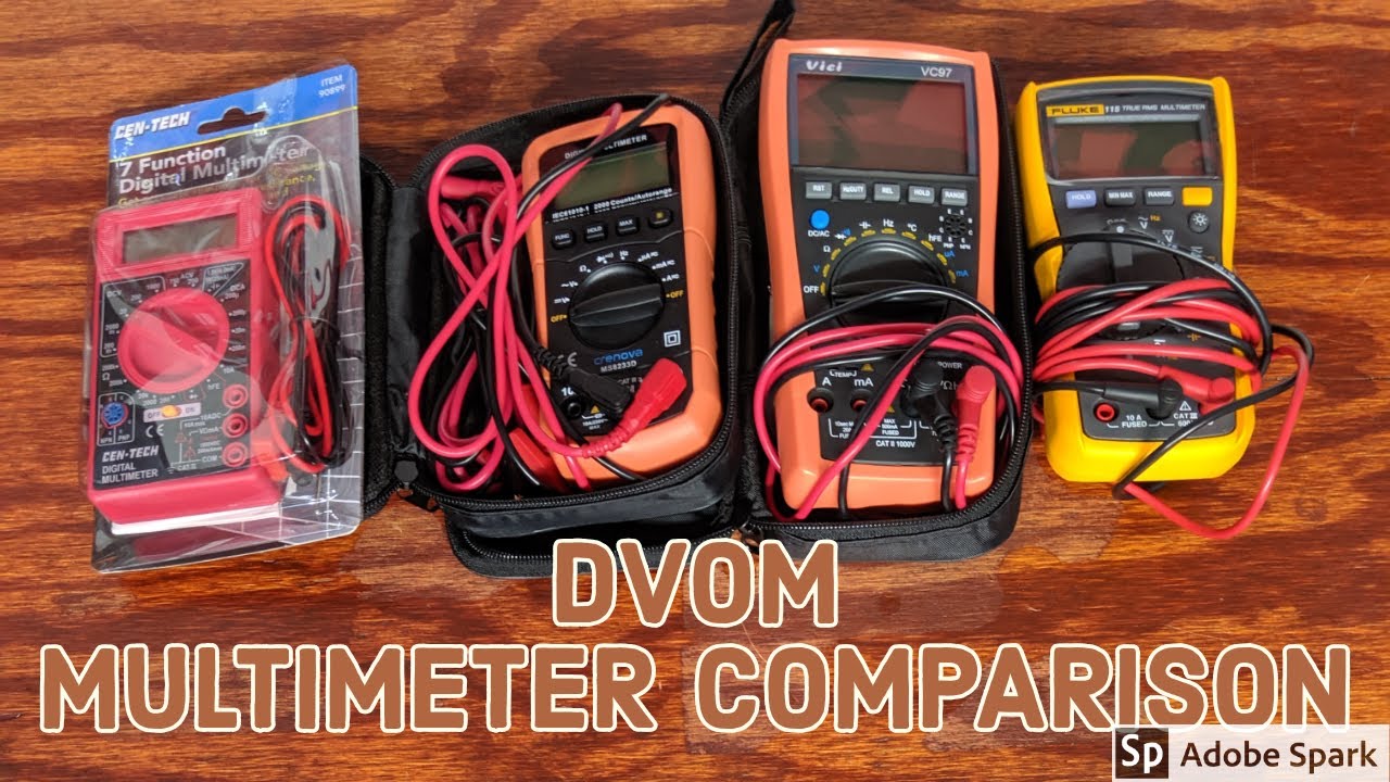Multimeter Comparison Fluke Vici Crenova and Harbor Freight