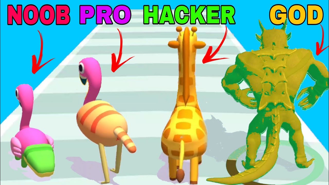 NOOB VS PRO VS HACKER VS GOD in Animal Evolution