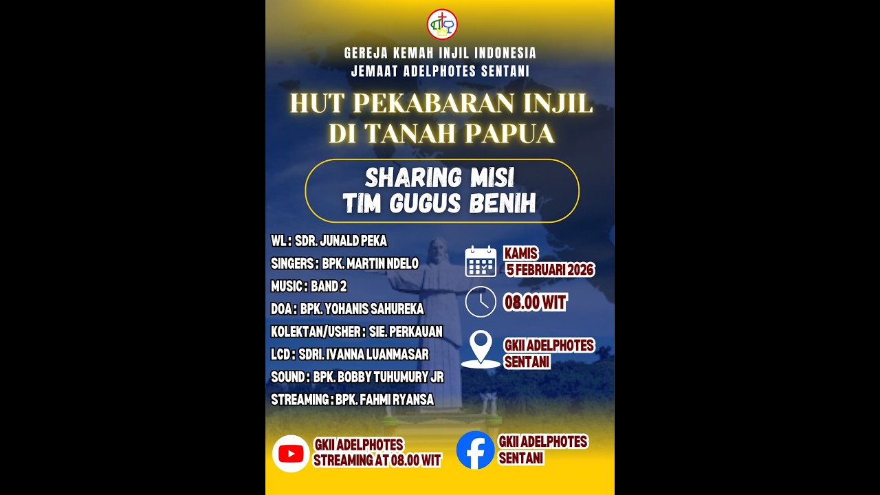 IBADAH HUT PEKABARAN INJIL DI TANAH PAPUA, 5 Februari 2026