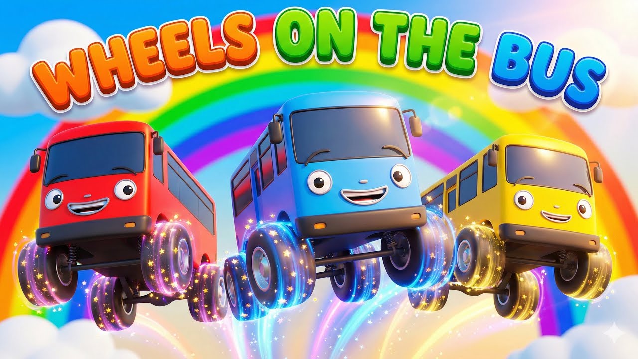 Wheels on the Bus 🚌 | Dancing Bus Song for Kids | 3D Cartoon Nursery Rhymes