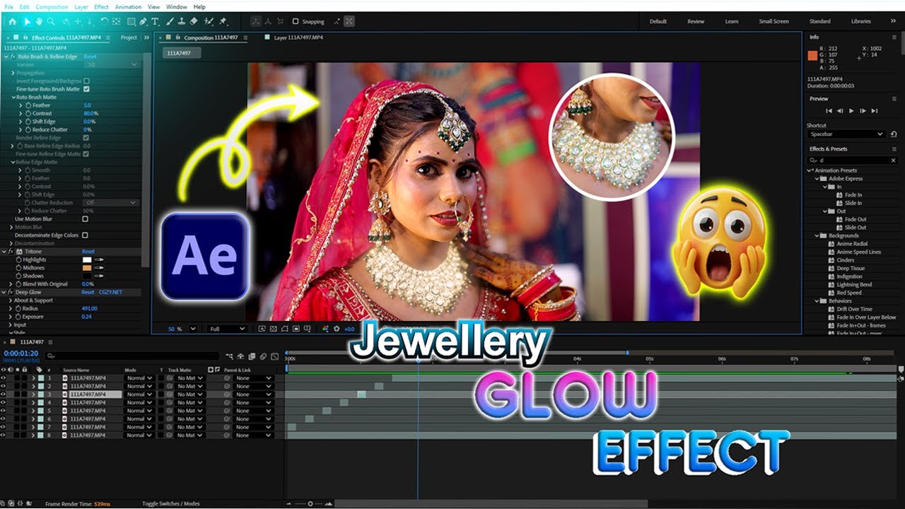 jewellery glow effect in after effect trending effect after effect 