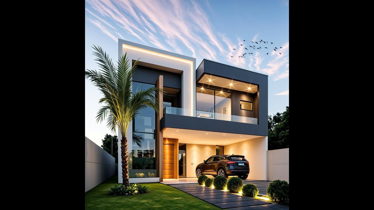 Projeto de casa com fachada incr&iacute;vel , Casa moderna com fachada de luxo, 4 quartos 2 suites. C&oacute;d 197