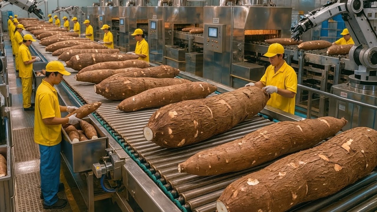 Inside a Giant Factory: China’s Cassava Flour Production Process