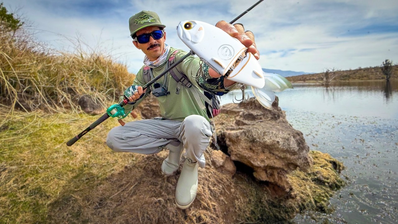 Pescando con se&ntilde;uelos GRANDES de ORILLA!! -Glide baits, Swimbaits