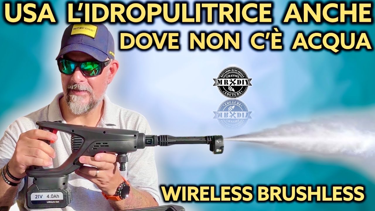 Idropulitrice a batteria per lavare la moto, macchina ecc, anche da un secchio d'acqua. MUDIRO M-BW1
