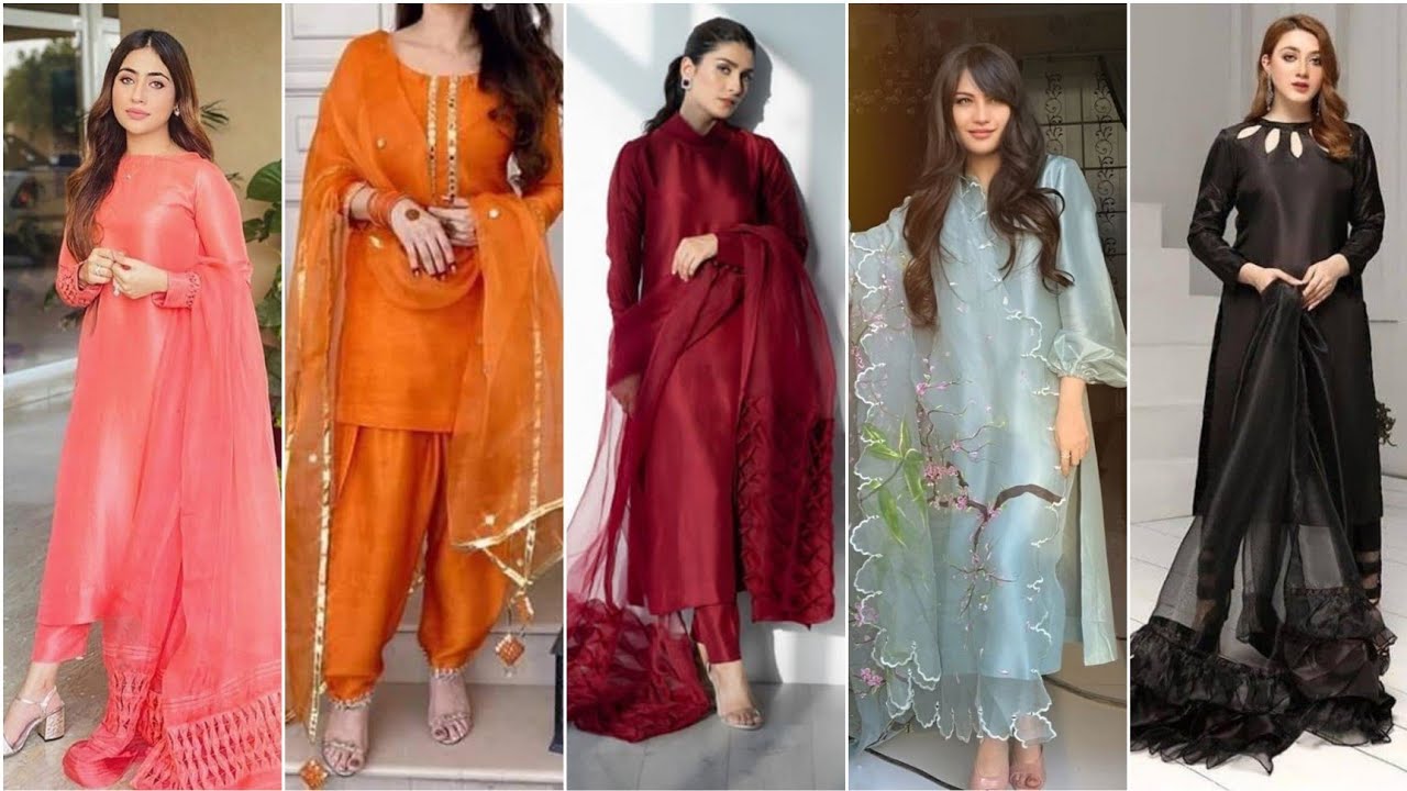 Most Beautiful Organza With Silk Plan Suit Designs ll Silk Suit Design Ideas For Girls.