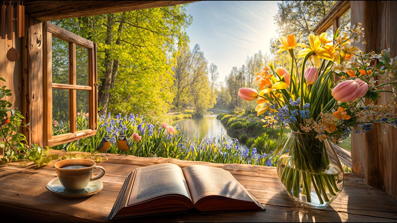 ☀️ Coffee and Book at Sunrise. Spring Window ASRM Ambience. Calm Mornings & Deep Focus
