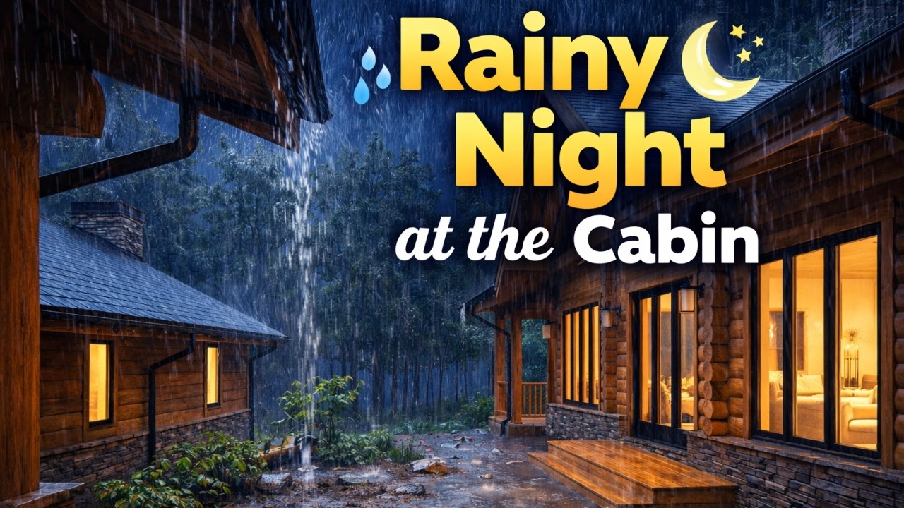 Rainy Night in a Cozy Cabin & Forest 🌧️ Natural Sounds for Sleep & Anxiety Ease