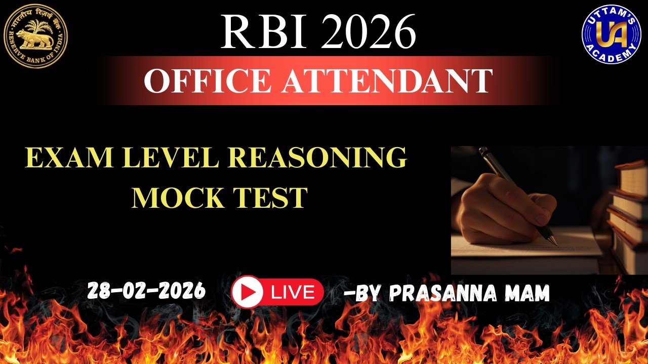 RBI OFFICE ATTENDANT EXAM LEVEL MOCK TEST LIVE