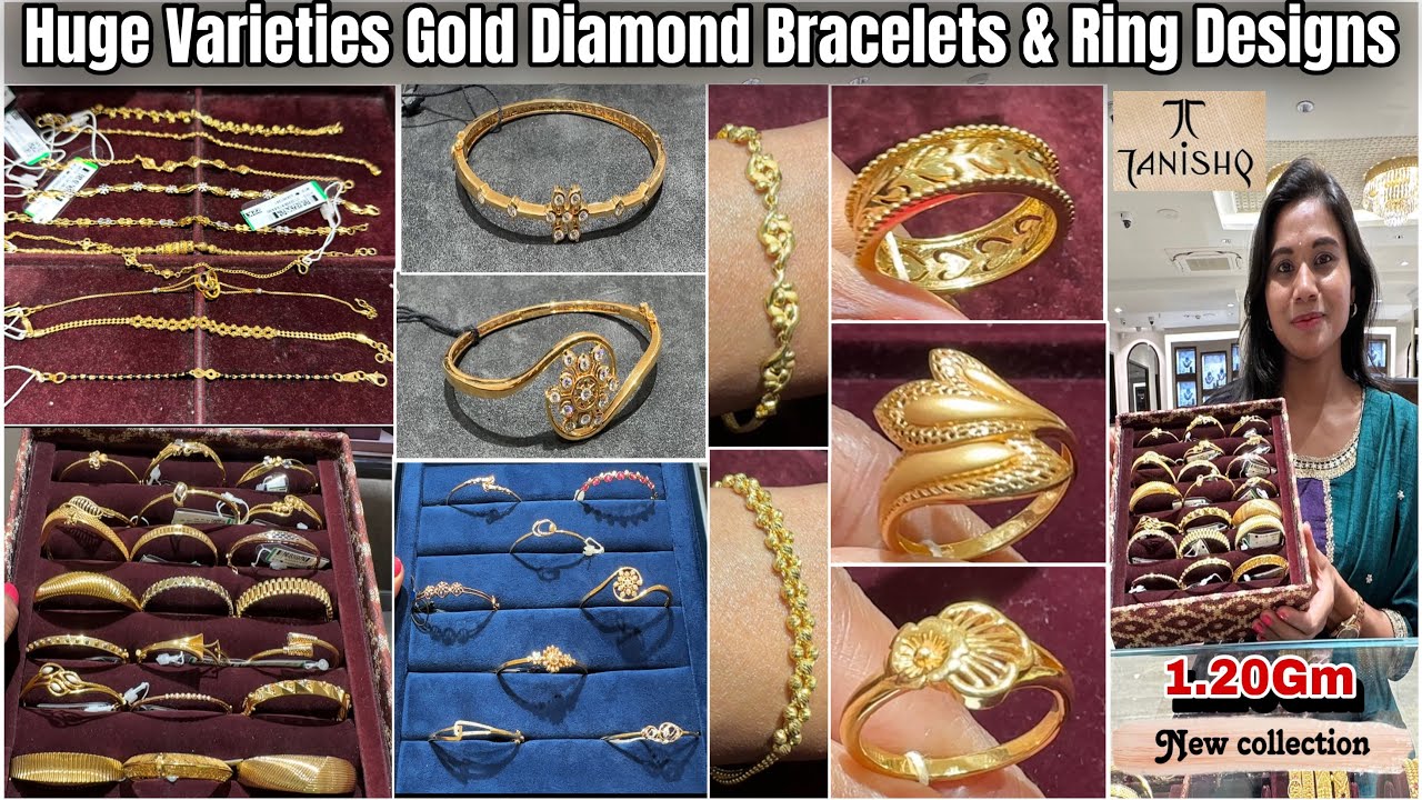 Tanishq HUGE Gold Bracelet & Rings Rs.16000🔥| Diamond Bracelet| Gold Kada| Gold Ring Designs Price|