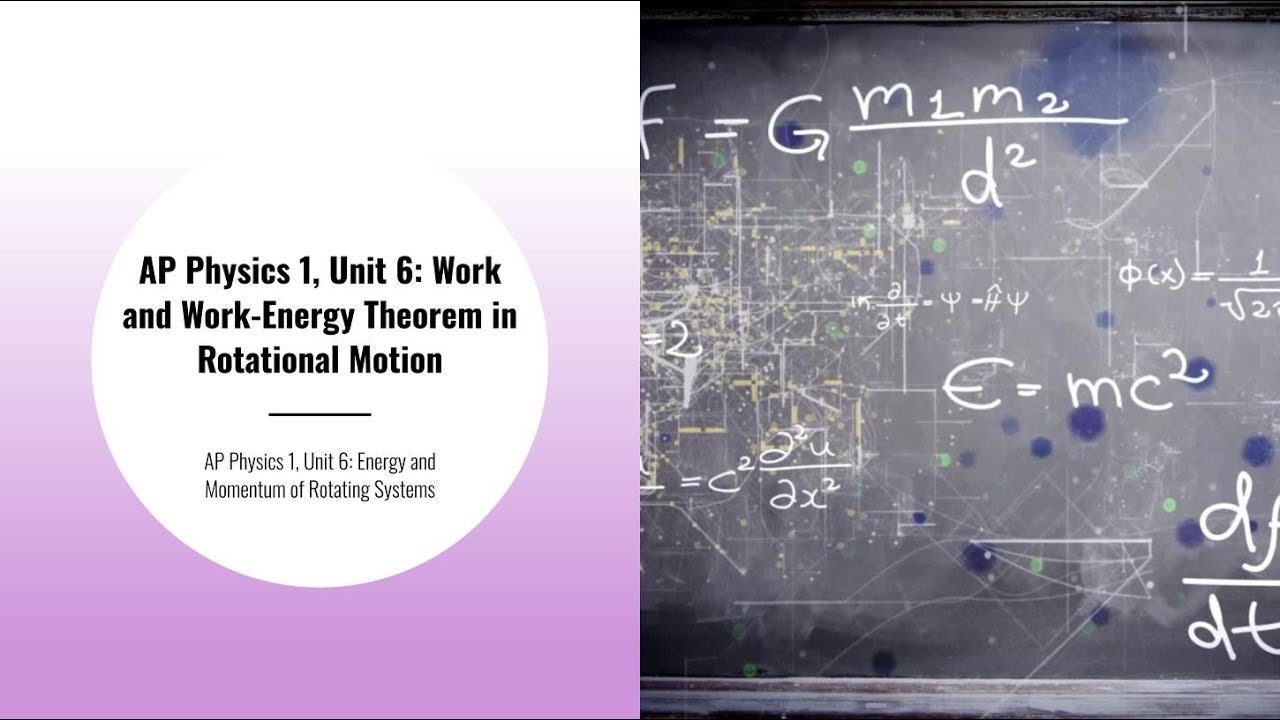 AP Physics 1, Unit 6-Work and Work Energy Theorem in Rotational Motion