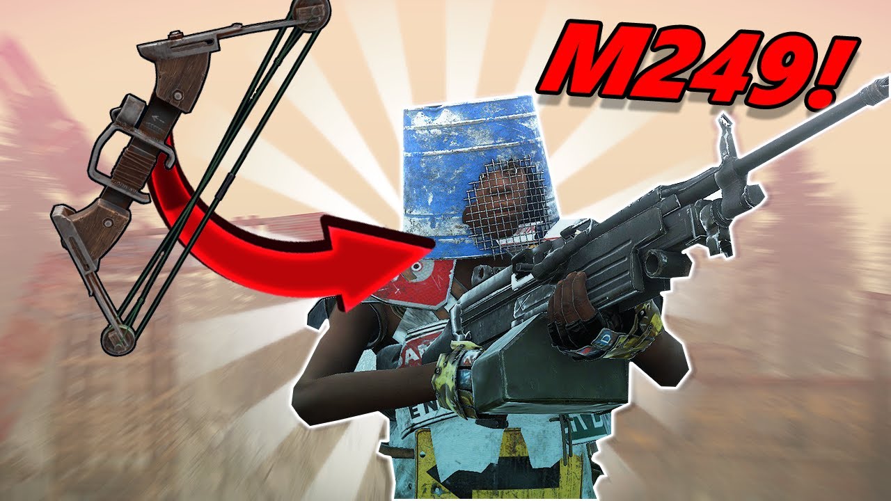 Nuo COMPOUND Bow į M249 - Rust Lietuviškai ( Part 2/3 )