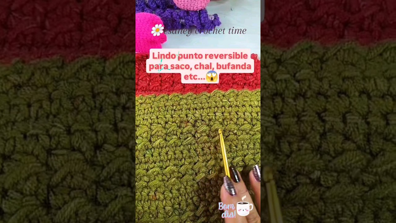 ✨WOW Punto REVERSIBLE para sacos, chal, bufanda #esaney  #crochet #tejer #ganchillo #puntocrochet