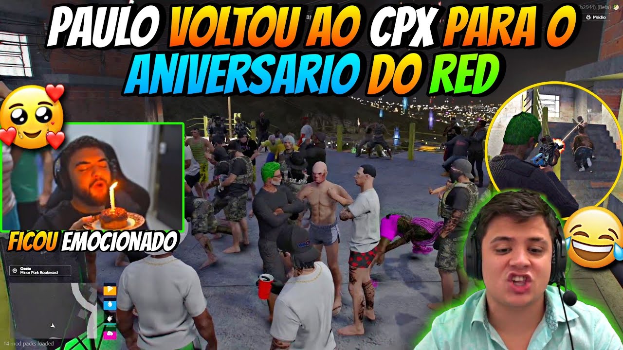 PAULO VOLTOU AO CPX PARA O ANIVERSARIO DO RED🤩 LUQUET4 SE EMOCIONOU COM A SURPRESA🥺| COMPLEXO CLIPES