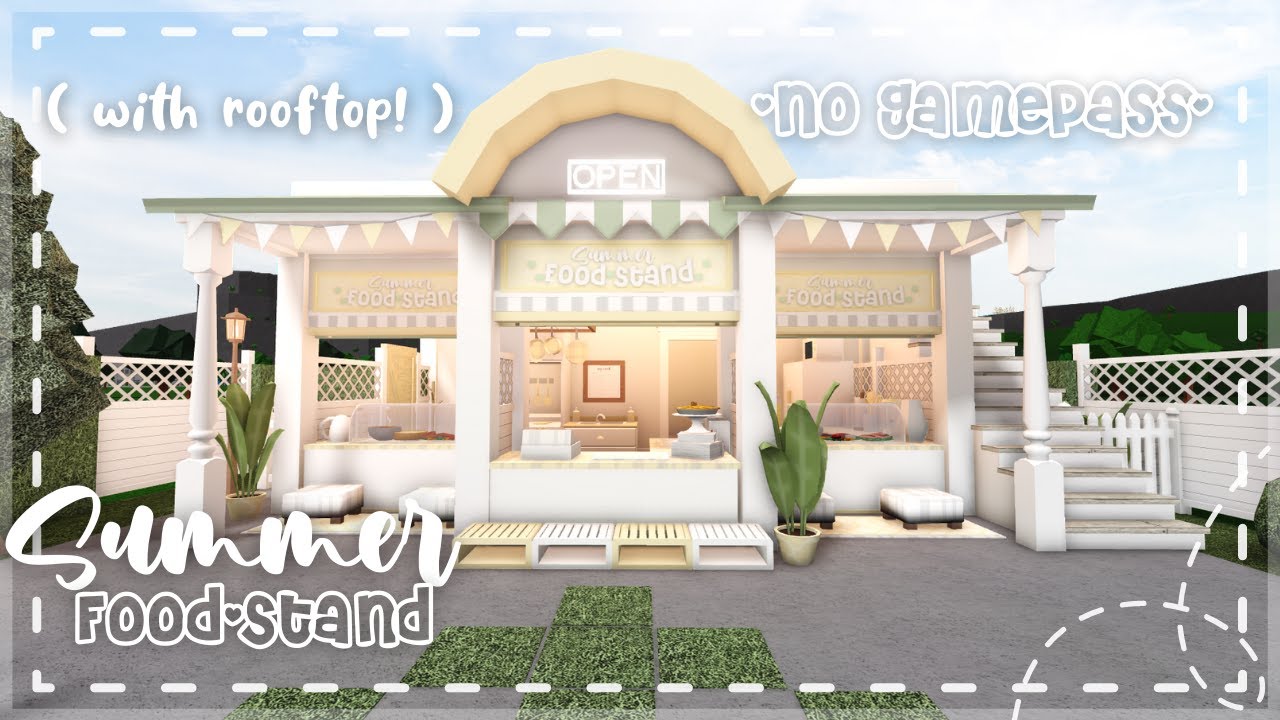 No Gamepass Summer Food Stand  with rooftop!  Speedbuild and Tour   iTapixca Builds