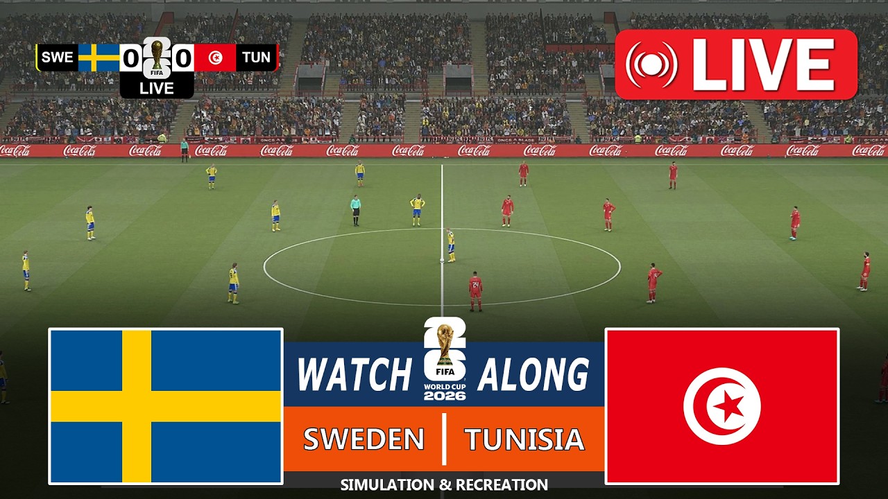 🔴LIVE : Sweden vs Tunisia | World Cup 2026 | Full Match Streaming | PES 21 Video Game - Simulation