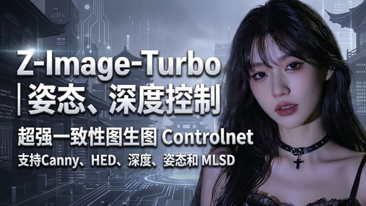 【ComfyUI】Z Image Turbo 姿态 深度控制 Controlnet模型 图生图 超强一致性洗图 | 模型 | 图生图 | Z-Image-Turbo | 深度 | Comfyui |