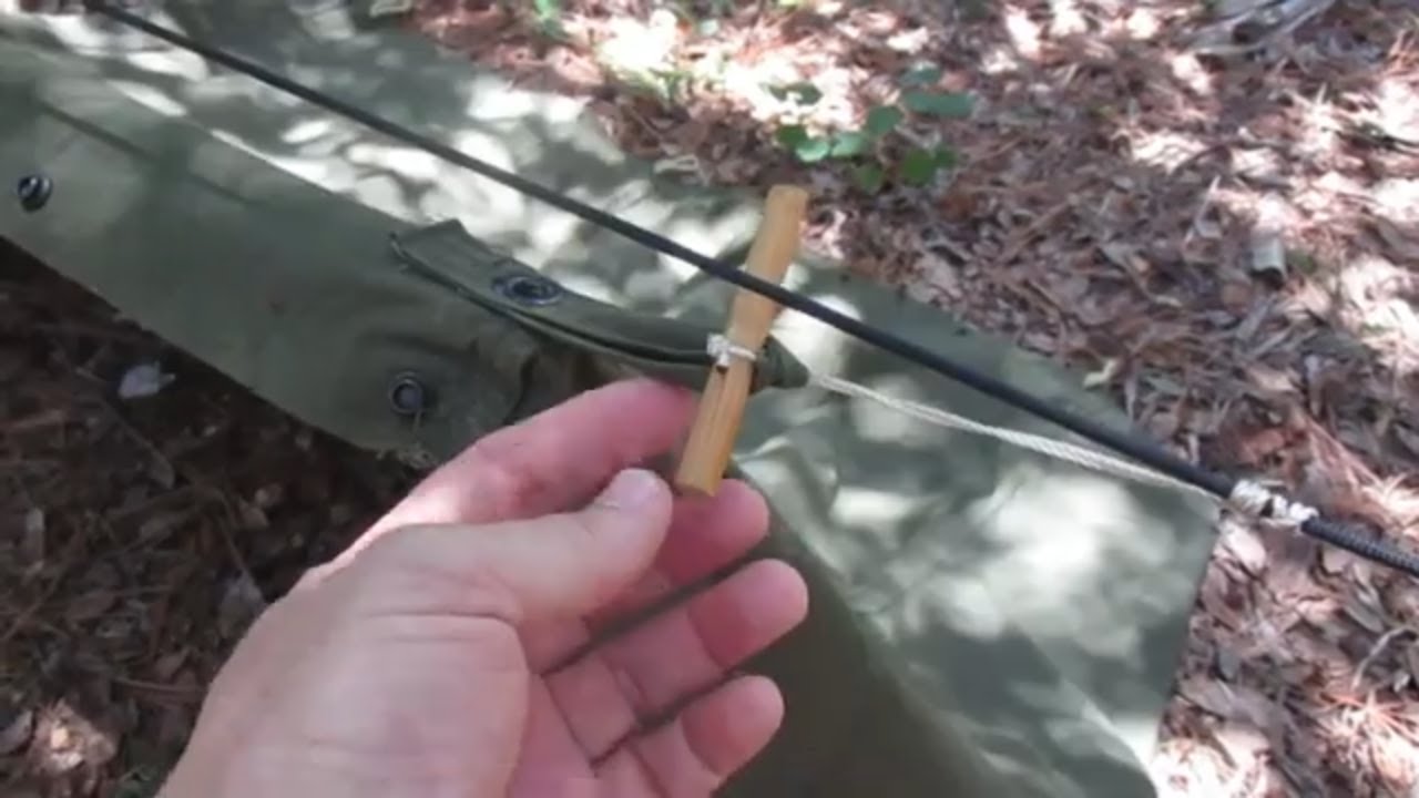 How to Set Up the US Army Military Half Shelter Pup Tent with NO POLES! - MUST SEE!!