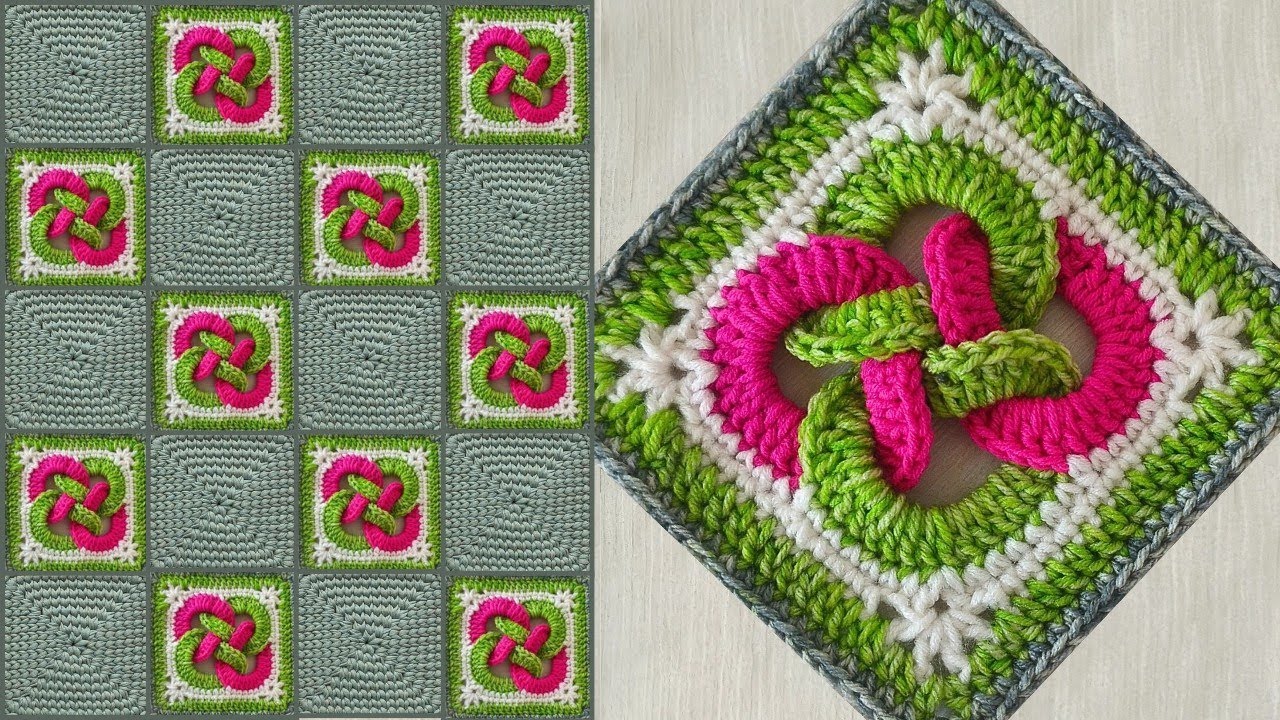 Beginner's Guide : VERY UNIQUE INTERLOCKING RINGS SQUARE👉@sara1111  Crochet For Beginner's 
