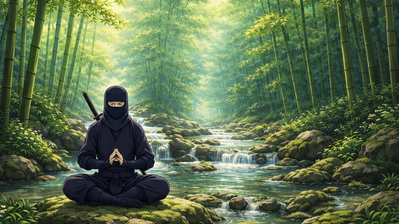 Ninja Meditation in Bamboo Forest | Zen Calm for Sleep & Focus